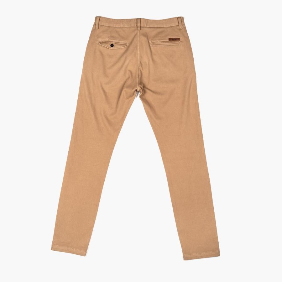 Men's Thursday Axe Slim Fit Chinos Cotton Pants Brown | CA279ZUT