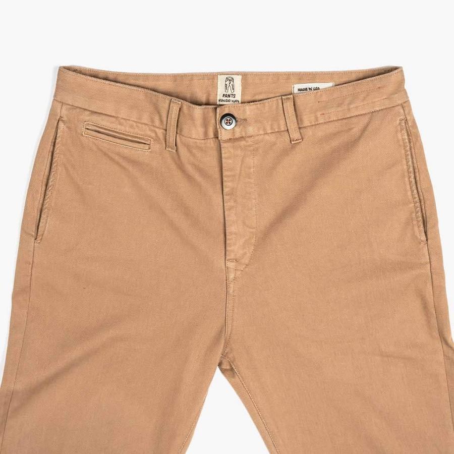 Men's Thursday Axe Slim Fit Chinos Cotton Pants Brown | CA279ZUT