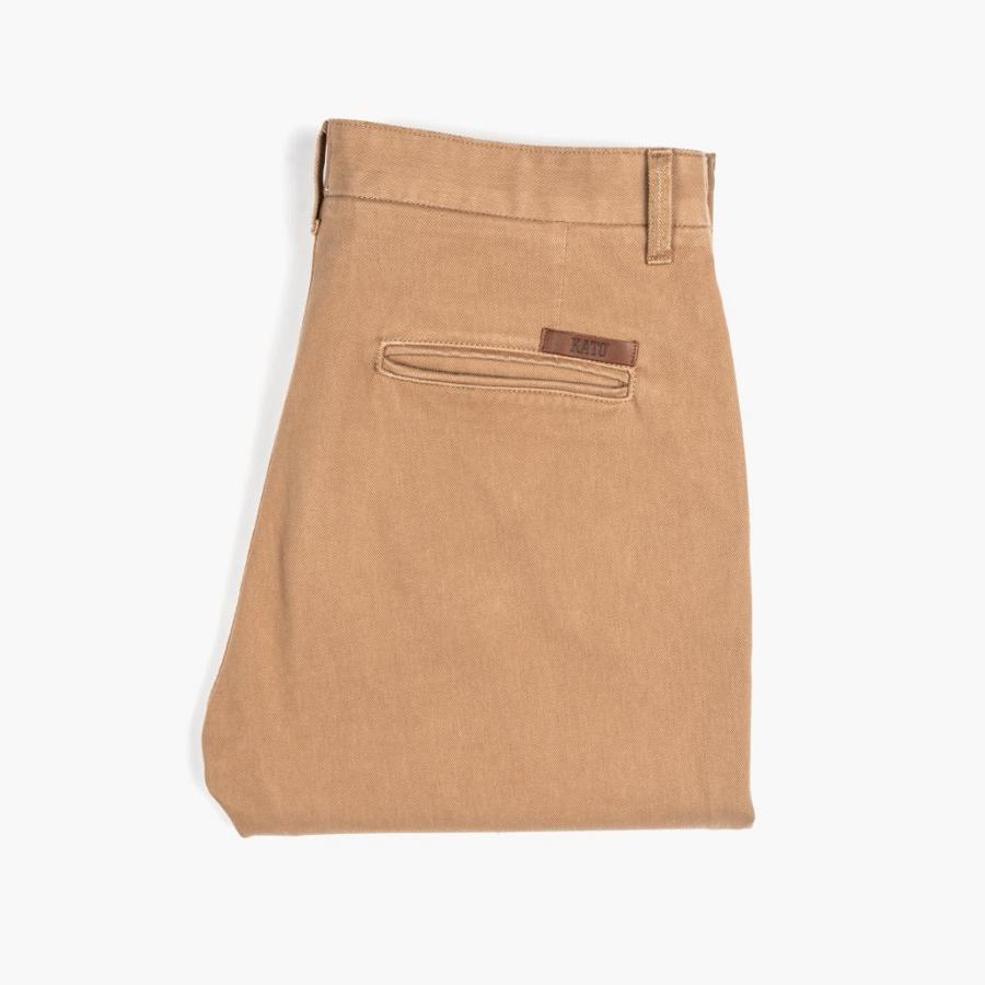 Men's Thursday Axe Slim Fit Chinos Cotton Pants Brown | CA279ZUT