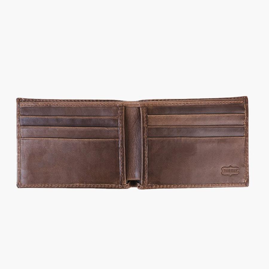 Men's Thursday Bifold Leather Classic Wallets Brown | CA181FDN