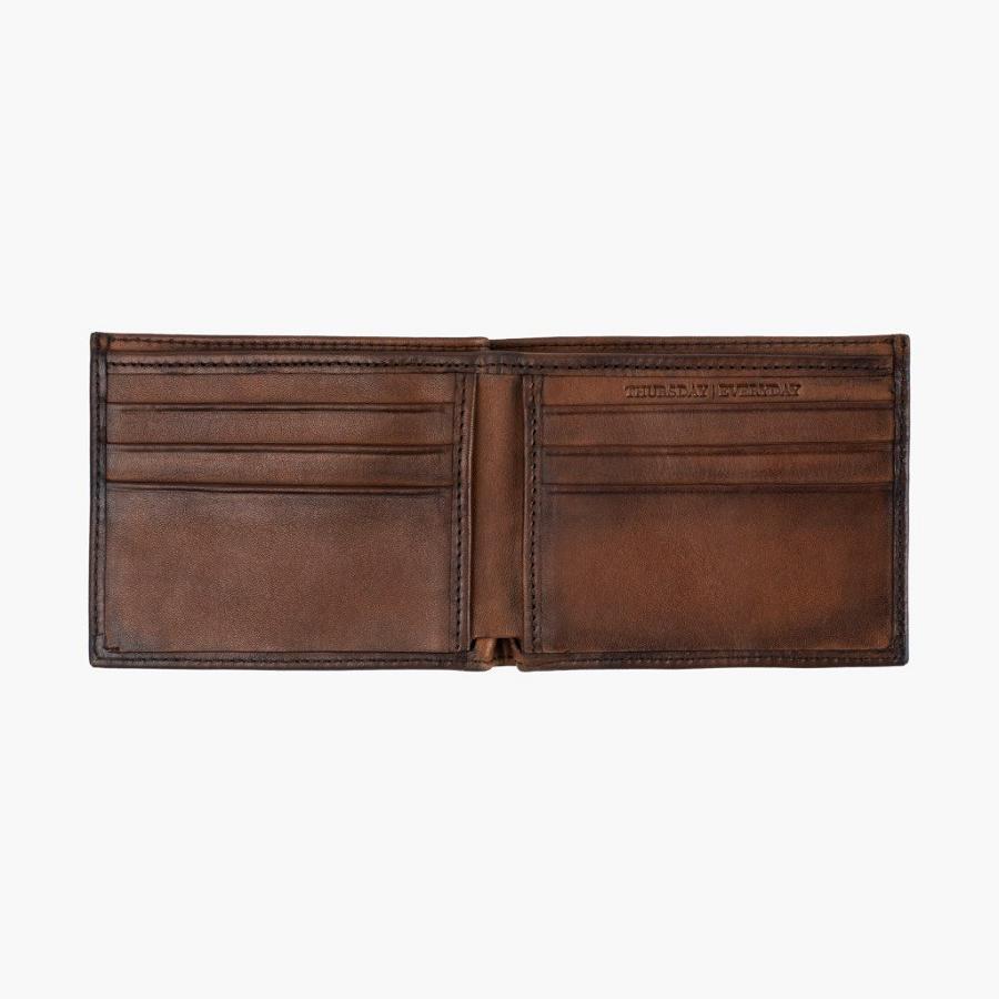 Men's Thursday Bifold Leather Rugged & Resilient Wallets Brown | CA167WNB