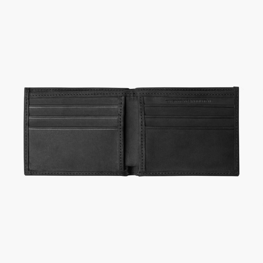 Men's Thursday Bifold Leather Wallets Black | CA179HAP