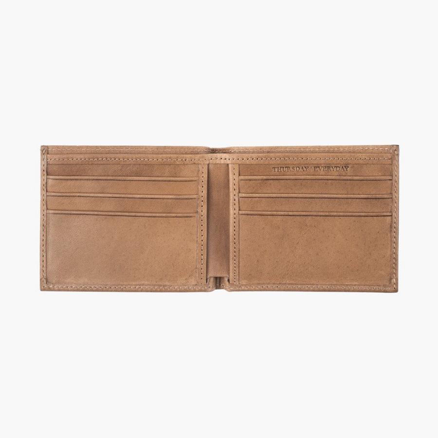 Men's Thursday Bifold Leather Wallets Brown | CA178JPQ