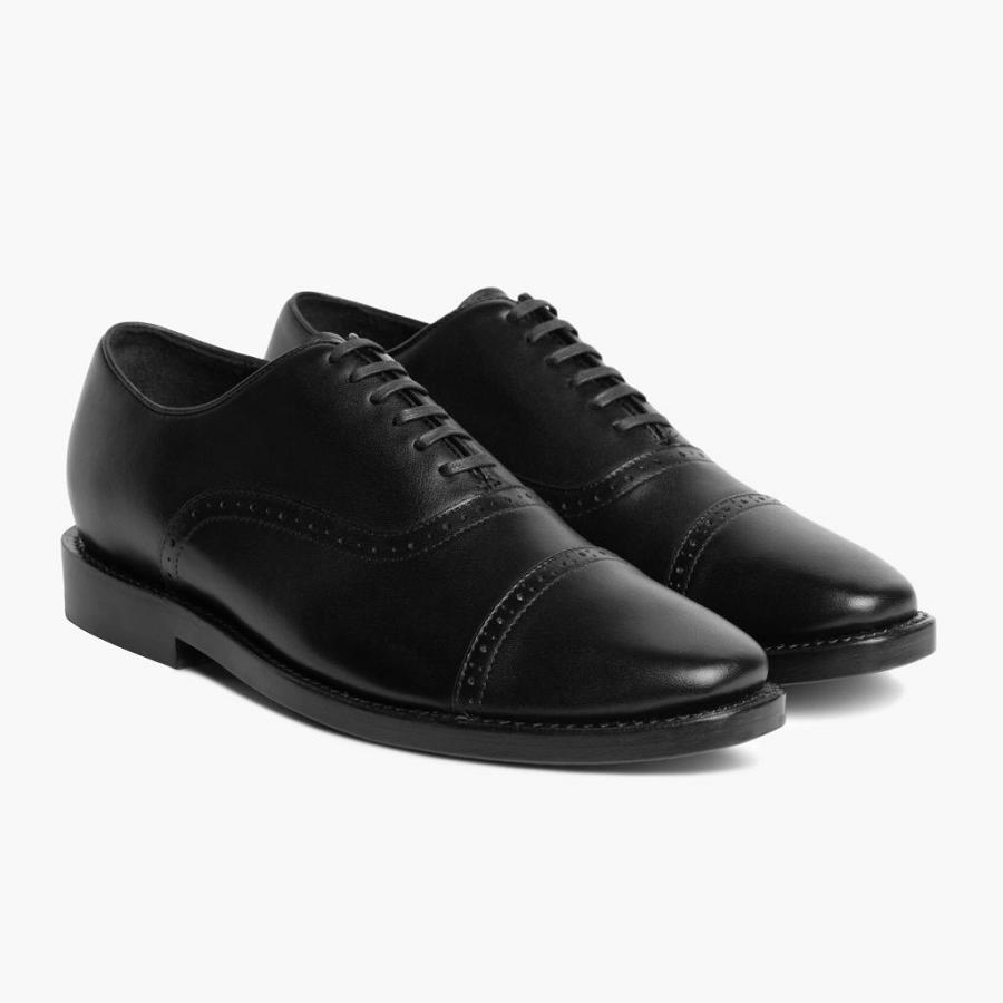 Men\'s Thursday Broadway Leather Dress Shoes Black | CA243RVD