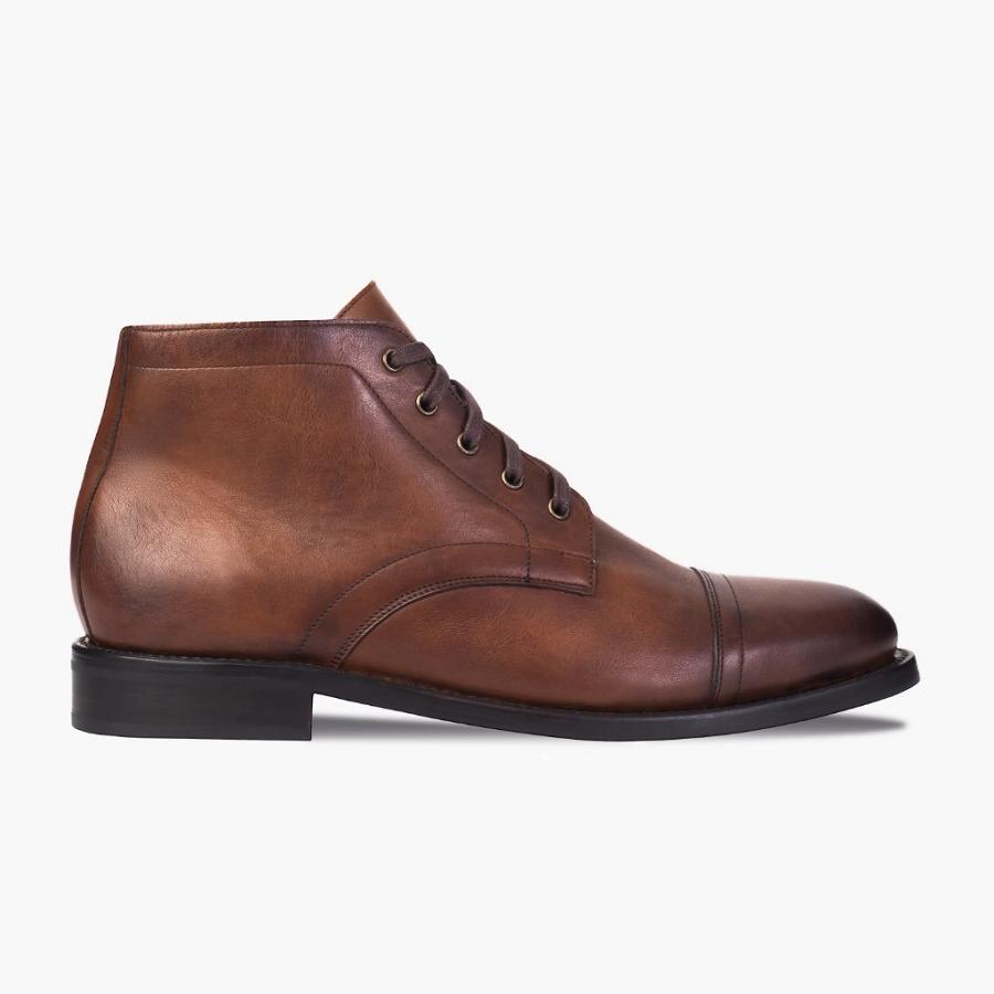 Men's Thursday Cadet Leather Chukka Boots Brown | CA43CTV