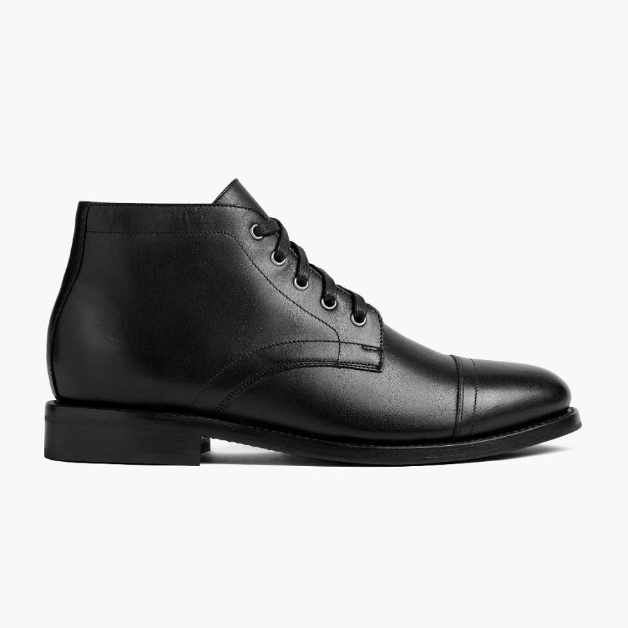 Men's Thursday Cadet Leather Chukka Boots Black | CA44XYU