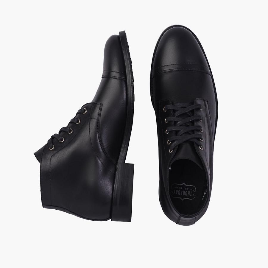 Men's Thursday Cadet Leather Chukka Boots Black | CA44XYU