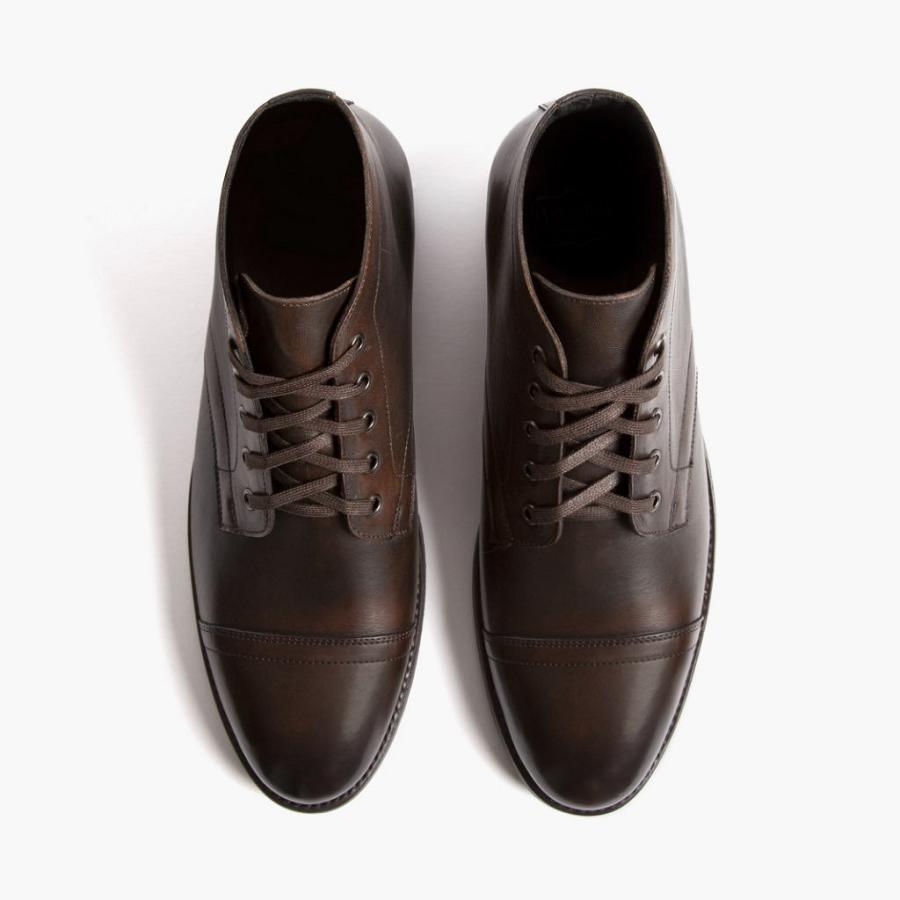 Men's Thursday Cadet Leather Chukka Boots Black / Coffee | CA45ZUT