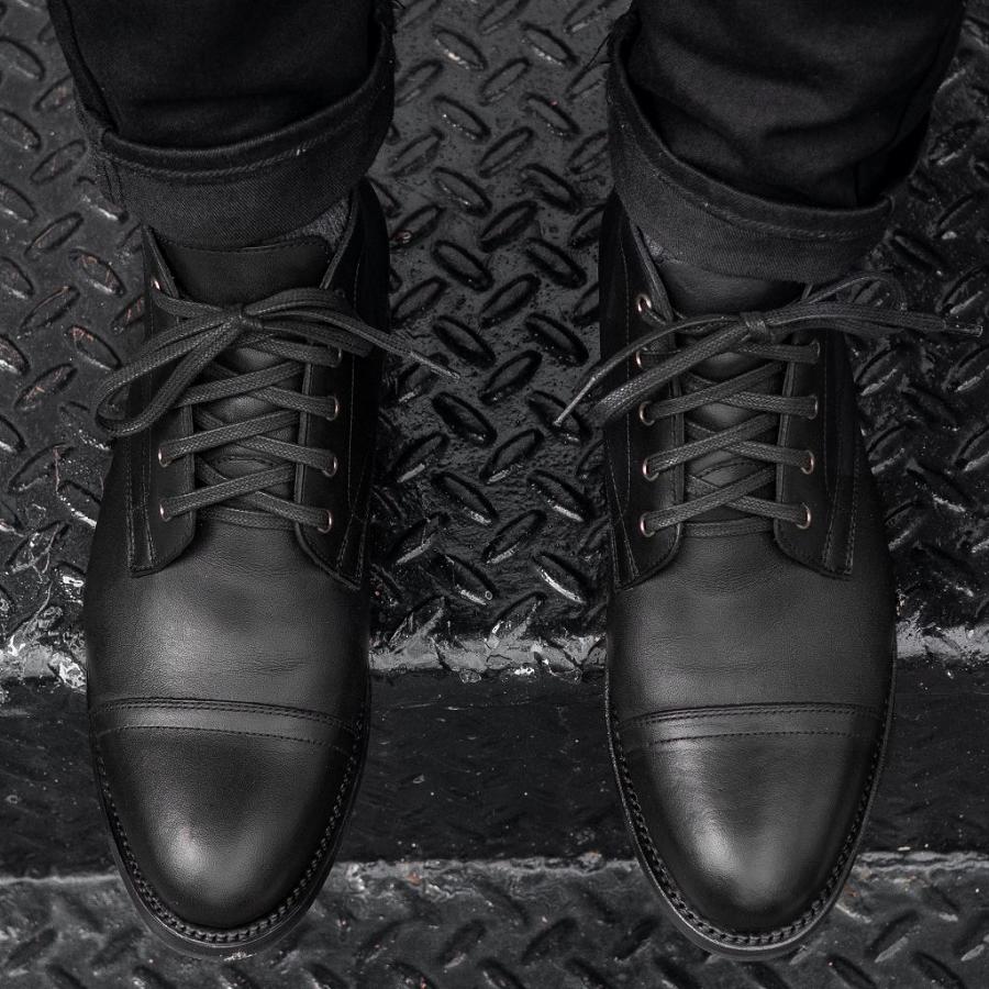 Men's Thursday Cadet Leather Lace Up Boots Black | CA66NWY