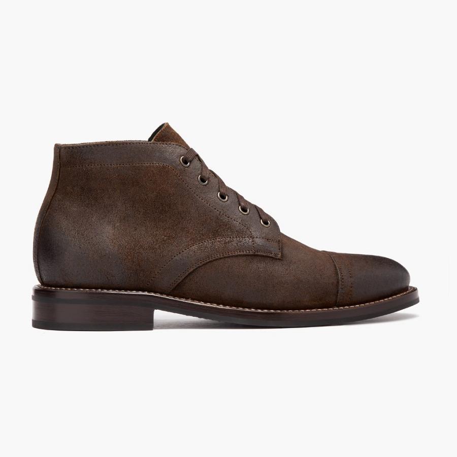 Men's Thursday Cadet Suede Chukka Boots Coffee | CA47KOR