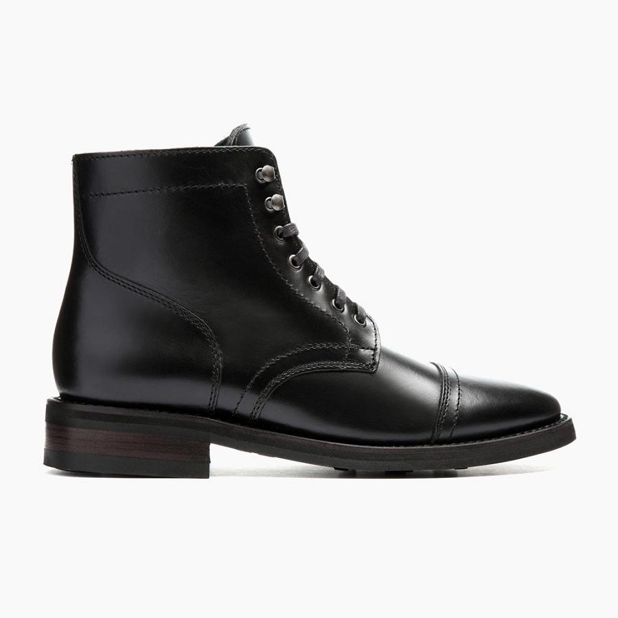 Men's Thursday Captain Leather Lace Up Boots Black | CA75HAP