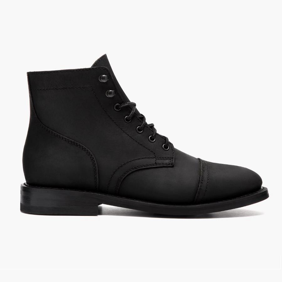 Men's Thursday Captain Leather Suede Lace Up Boots Black | CA85YXF