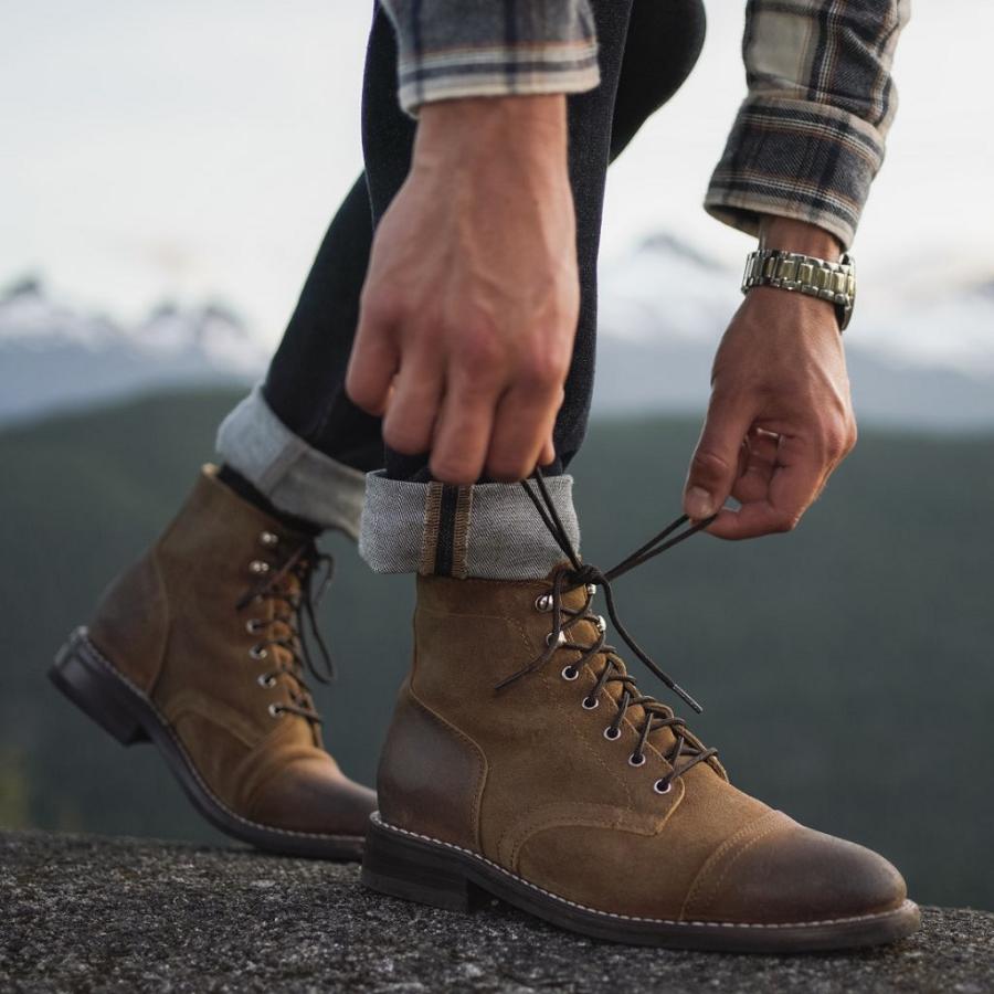 Men's Thursday Captain Suede Lace Up Boots Brown | CA86TCE