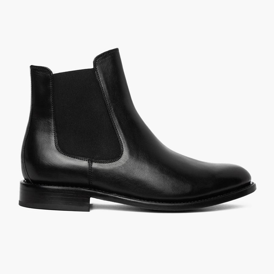 Men's Thursday Cavalier Leather Chelsea Boots Black | CA17CTV