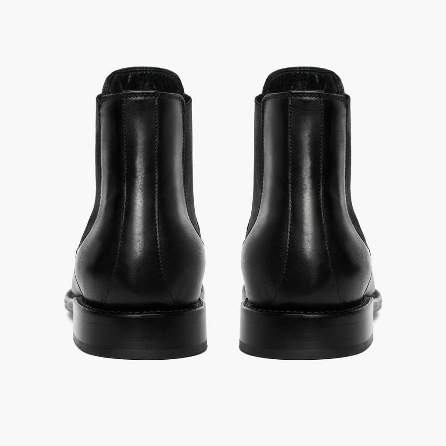 Men's Thursday Cavalier Leather Chelsea Boots Black | CA17CTV