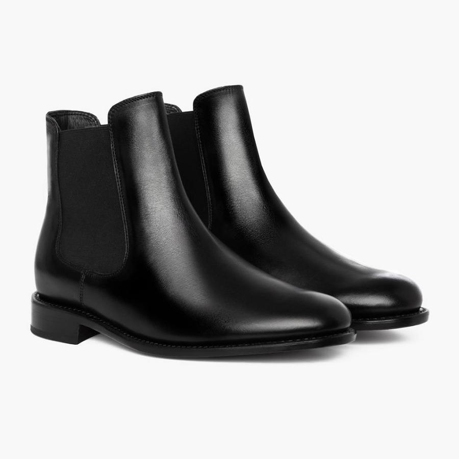 Men\'s Thursday Cavalier Leather Chelsea Boots Black | CA17CTV