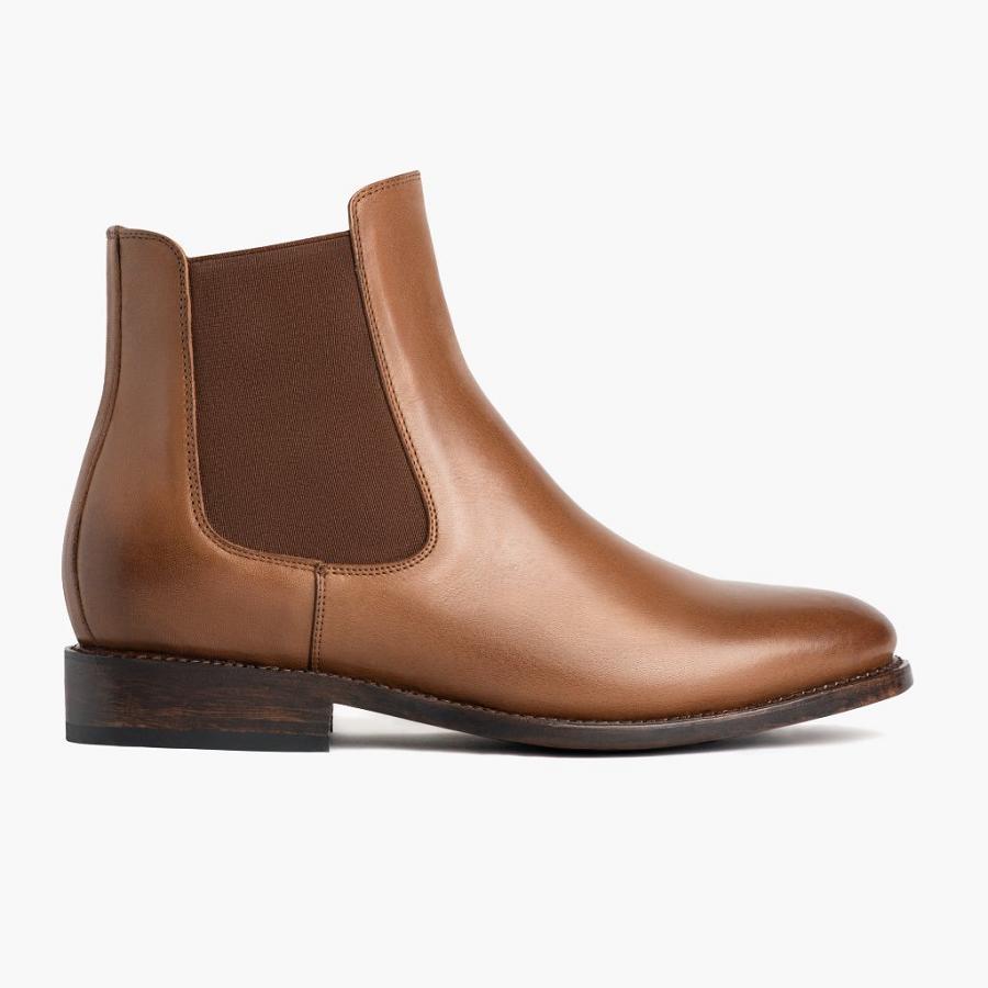 Men's Thursday Cavalier Leather Rugged & Resilient Chelsea Boots Brown | CA20LIS