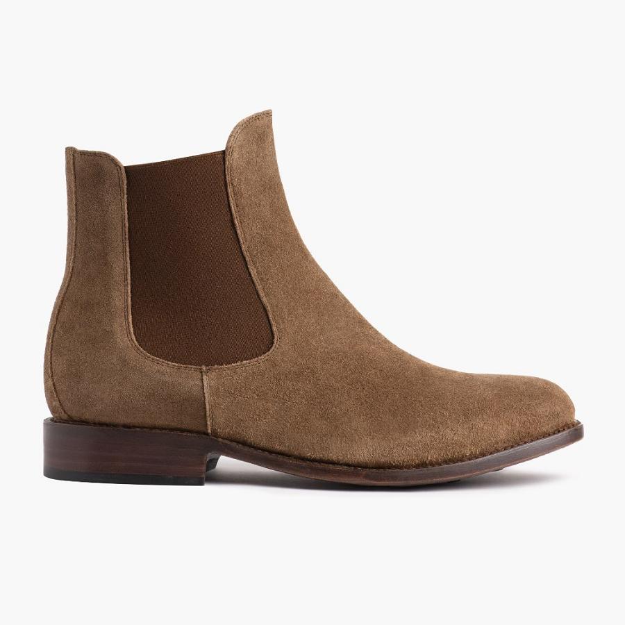 Men's Thursday Cavalier Suede Chelsea Boots Brown | CA23HAP