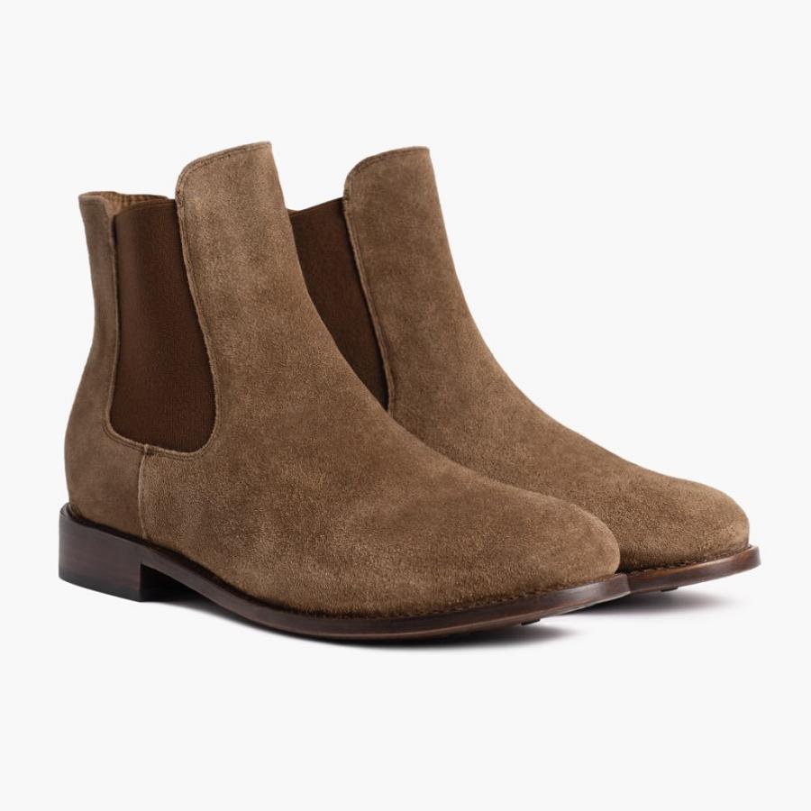 Men\'s Thursday Cavalier Suede Chelsea Boots Brown | CA23HAP