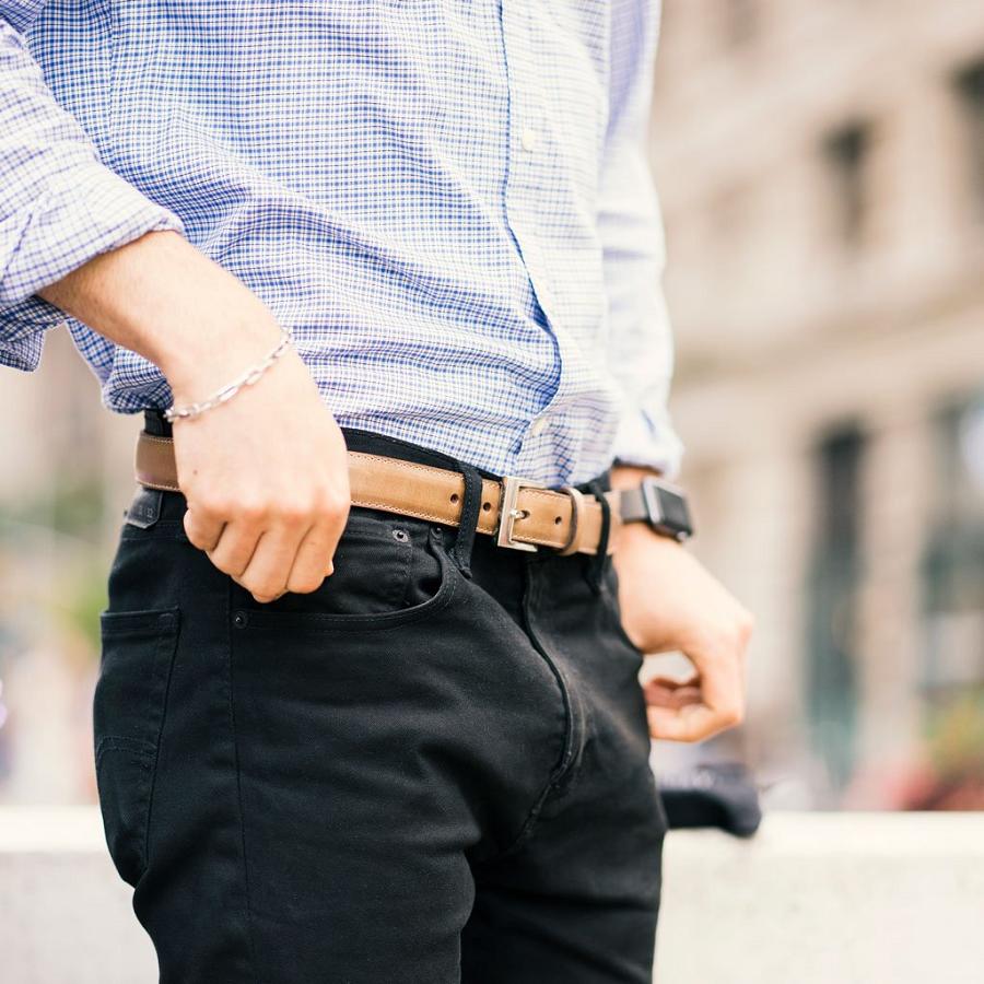 Men's Thursday Classic Leather Belts Brown | CA293YXF