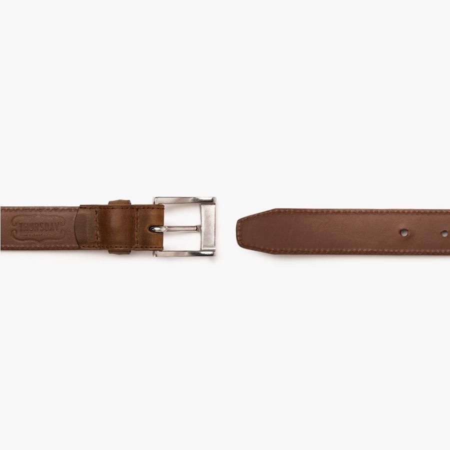 Men's Thursday Classic Leather Belts Brown / Coffee | CA295RVD