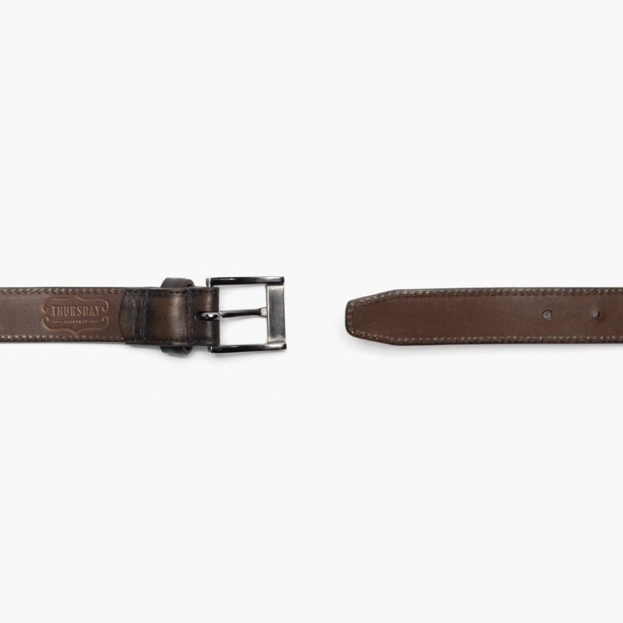 Men's Thursday Classic Leather Belts Coffee | CA294TCE