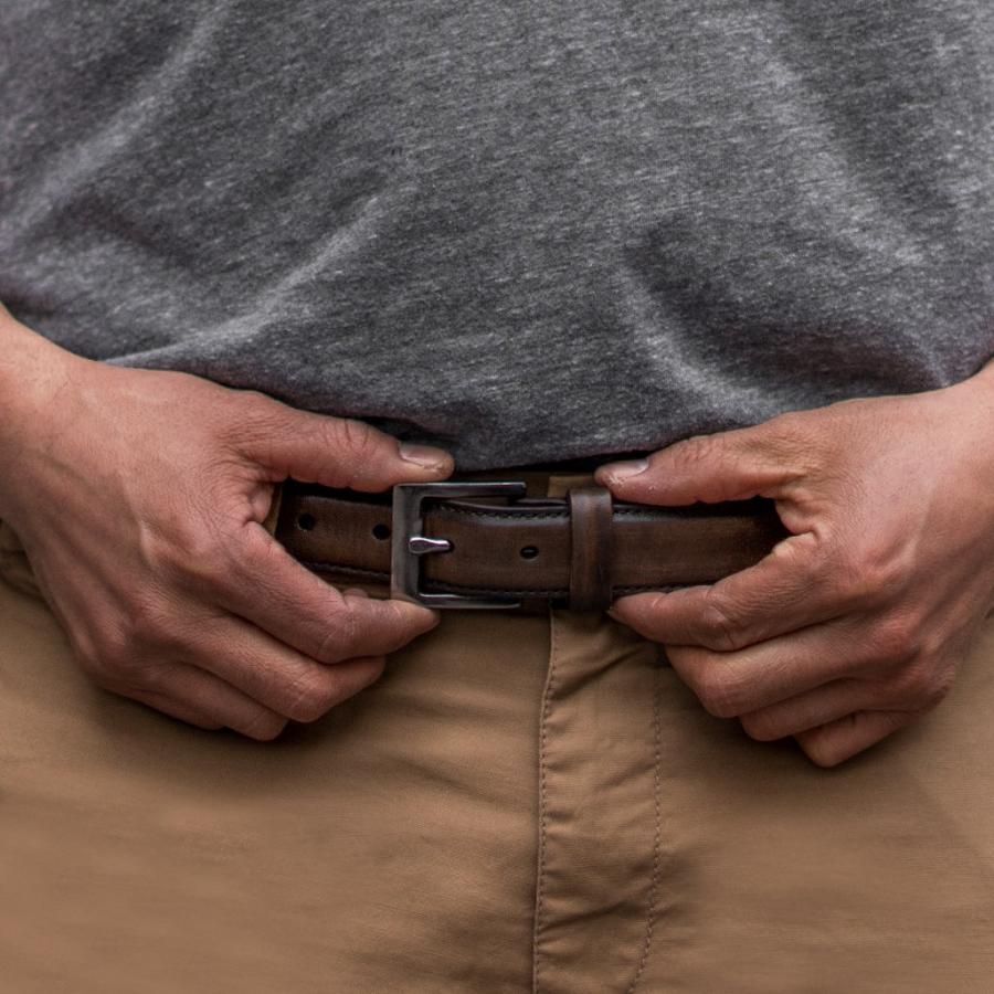 Men's Thursday Classic Leather Belts Coffee | CA294TCE