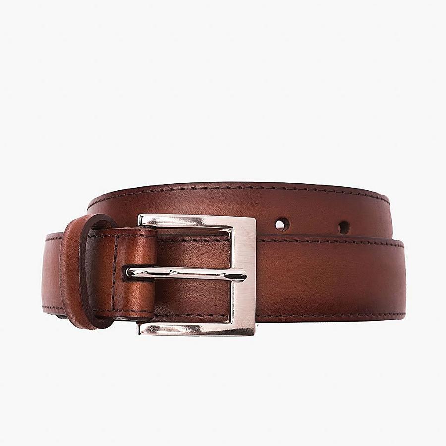 Men\'s Thursday Classic Leather Resilient Belts Brown | CA297WNB