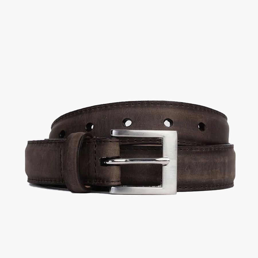 Men\'s Thursday Classic Leather Resilient Belts Coffee | CA298QMA