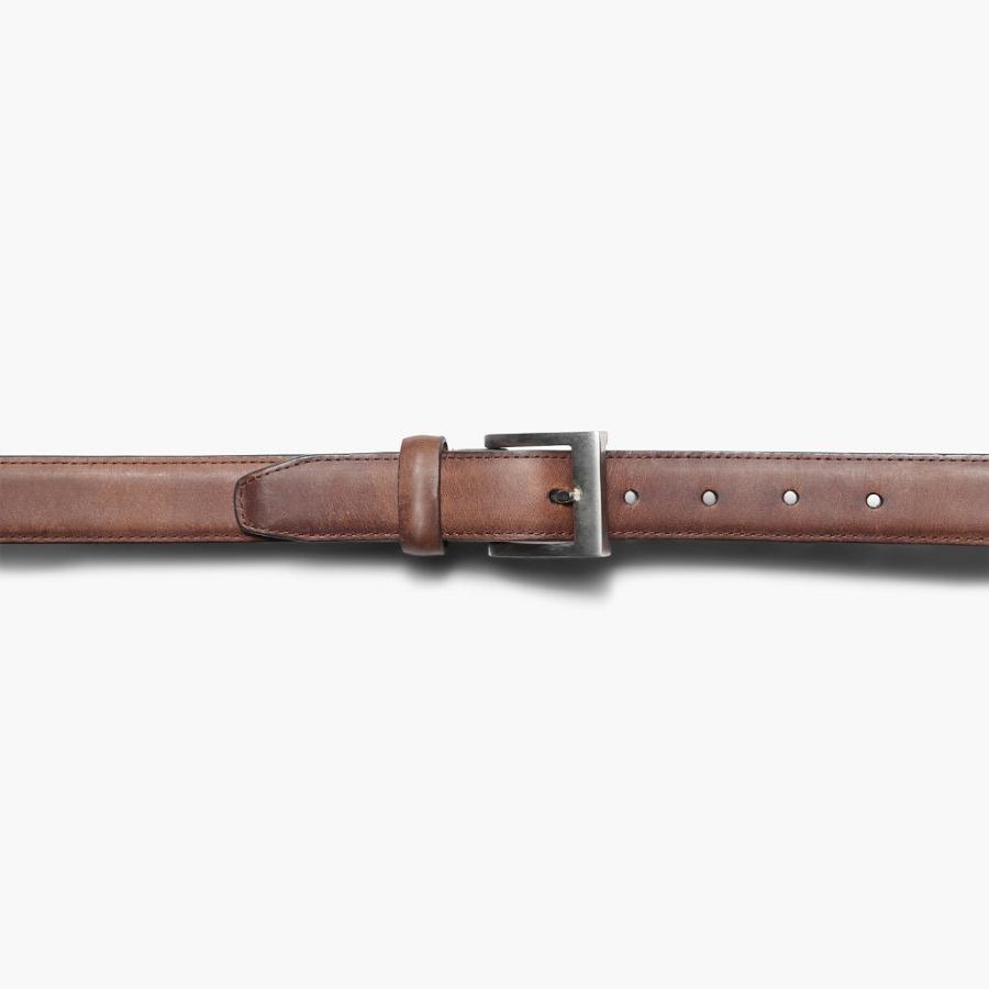 Men's Thursday Classic Leather Rugged Belts Brown | CA18XYU