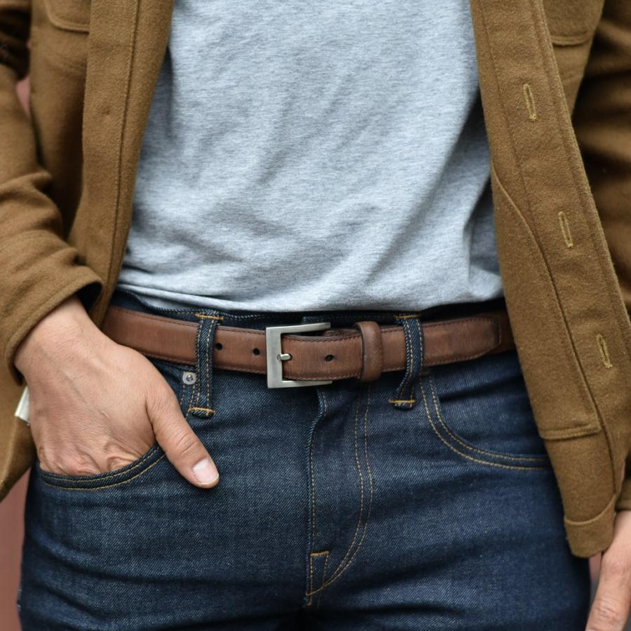 Men's Thursday Classic Leather Rugged Belts Brown | CA18XYU