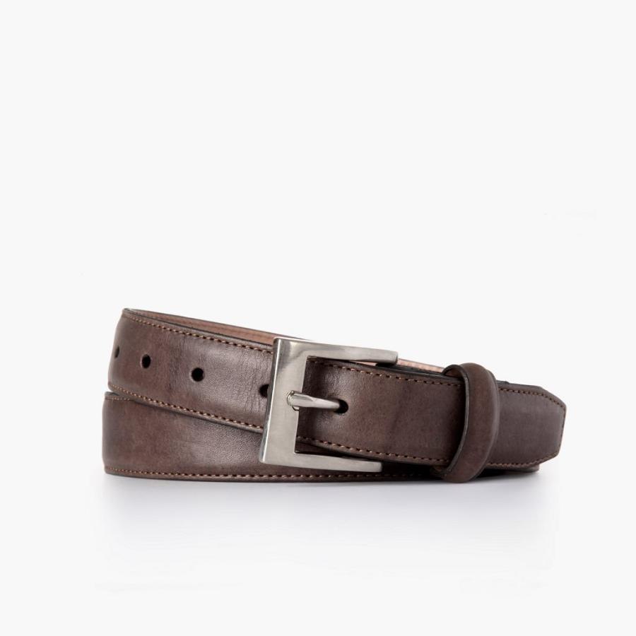 Men\'s Thursday Classic Leather Rugged Belts Coffee | CA41BEX