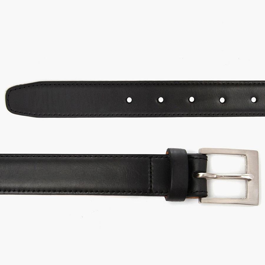 Men's Thursday Classic Leather Rugged Belts Black | CA69CTV