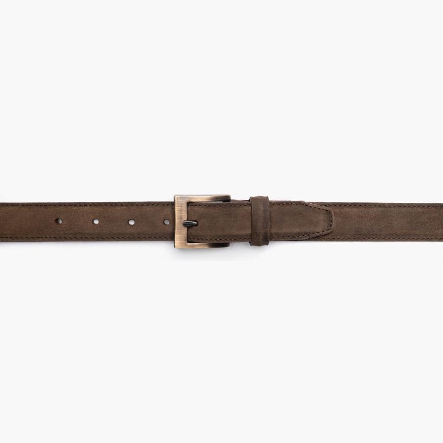 Men's Thursday Classic Suede Belts Brown | CA342OKI