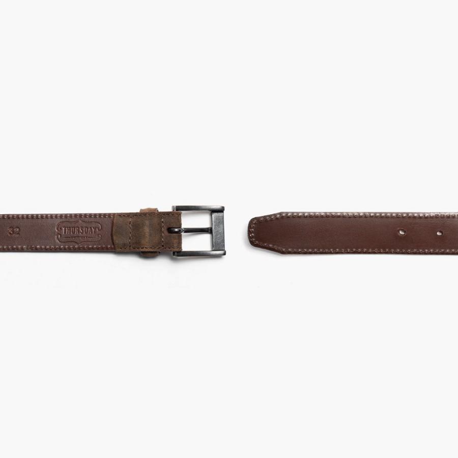 Men's Thursday Classic Suede Belts Brown | CA342OKI