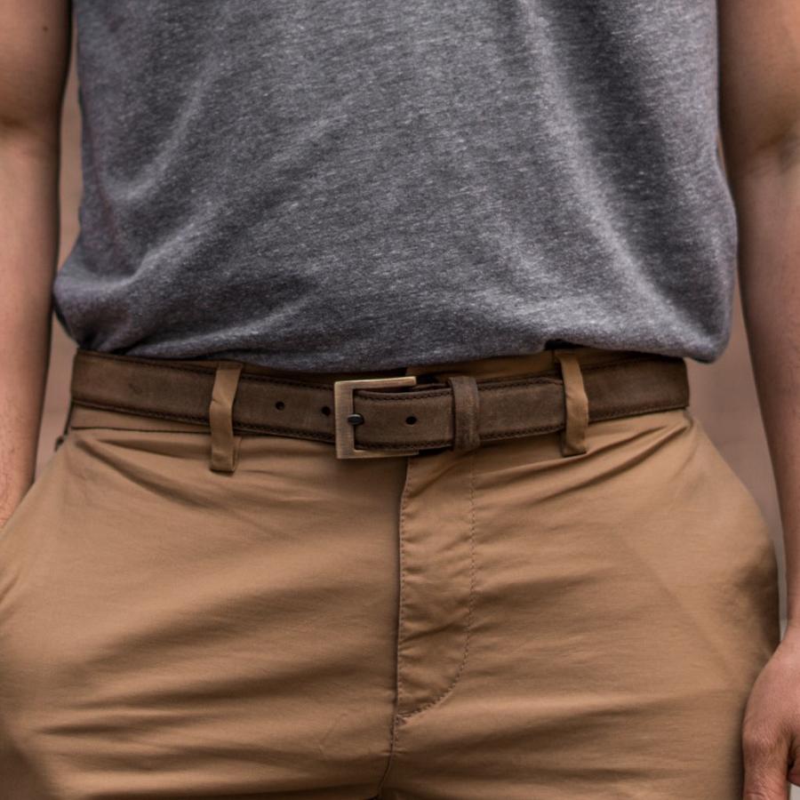 Men's Thursday Classic Suede Belts Brown | CA342OKI