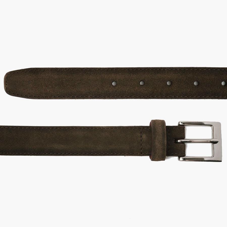 Men's Thursday Classic Suede Belts Olive | CA341PJJ