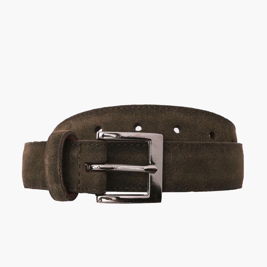 Men\'s Thursday Classic Suede Belts Olive | CA341PJJ