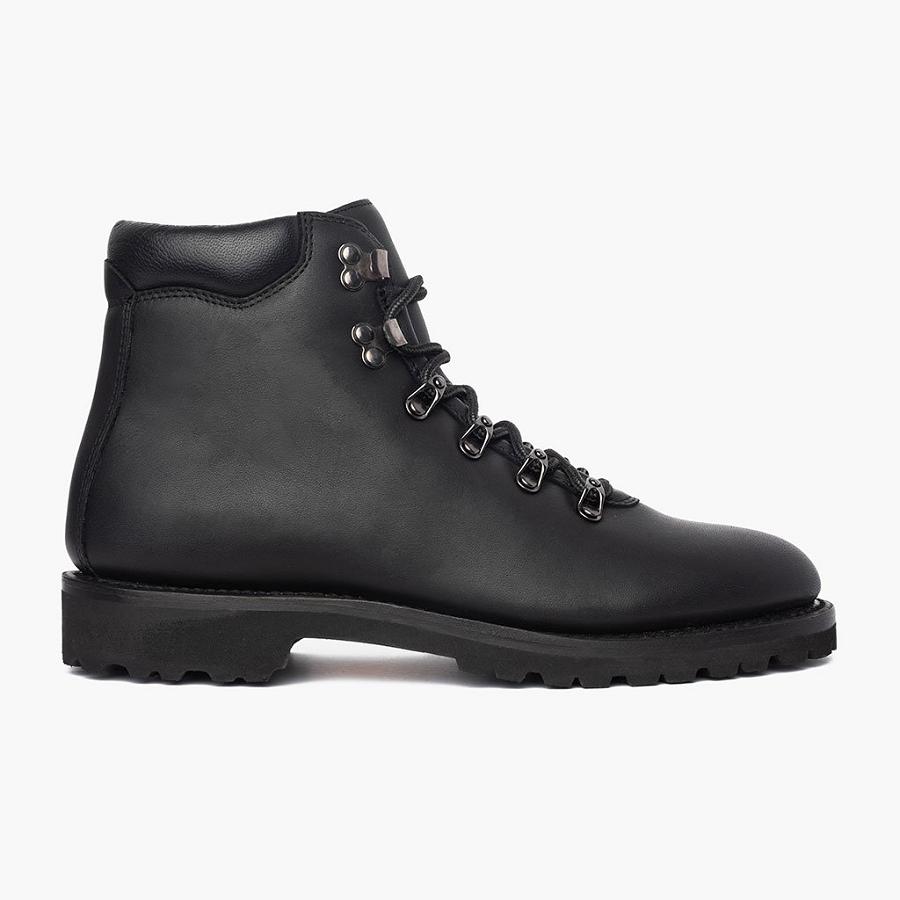 Men's Thursday Commander Leather Boots Black | CA152JPQ