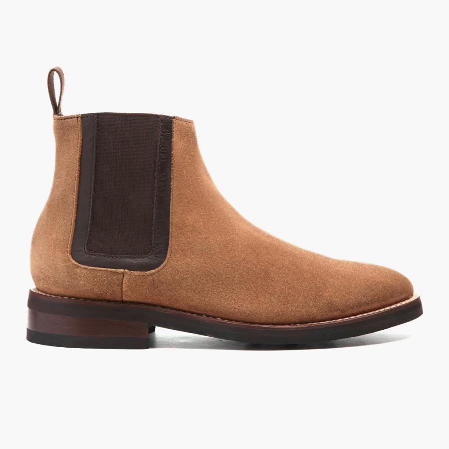 Men's Thursday Duke Suede Chelsea Boots Brown | CA27CAL