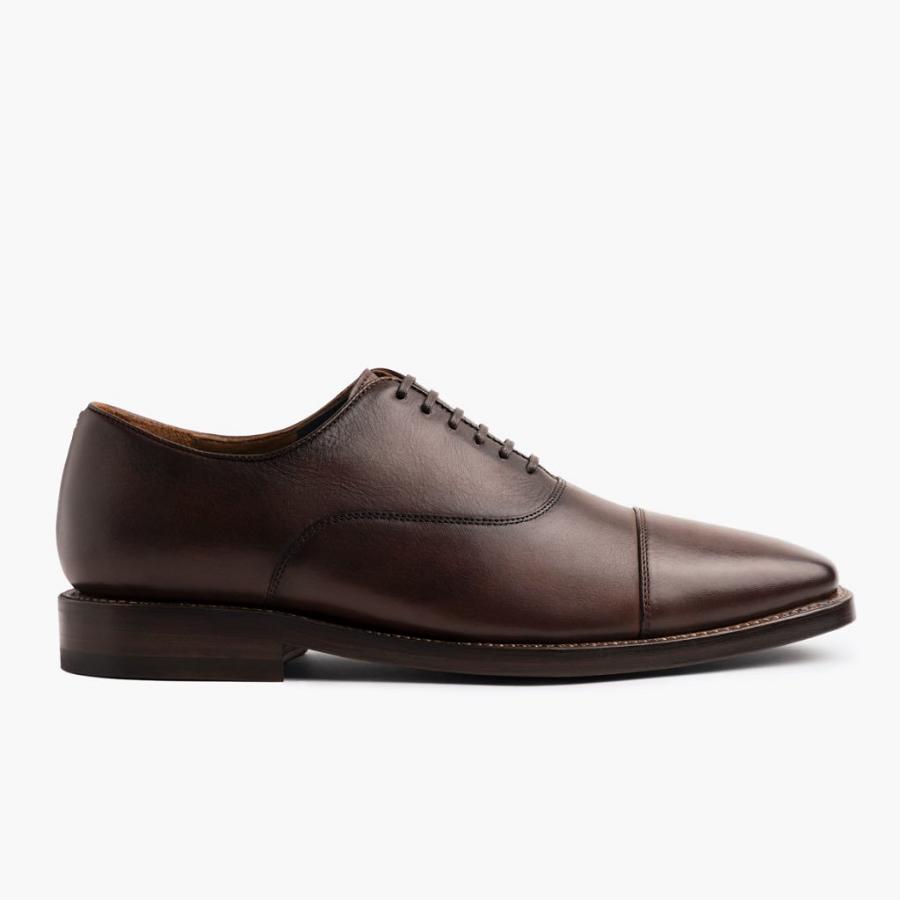 Men's Thursday Executive Leather Classic Dress Shoes Brown | CA247MQZ