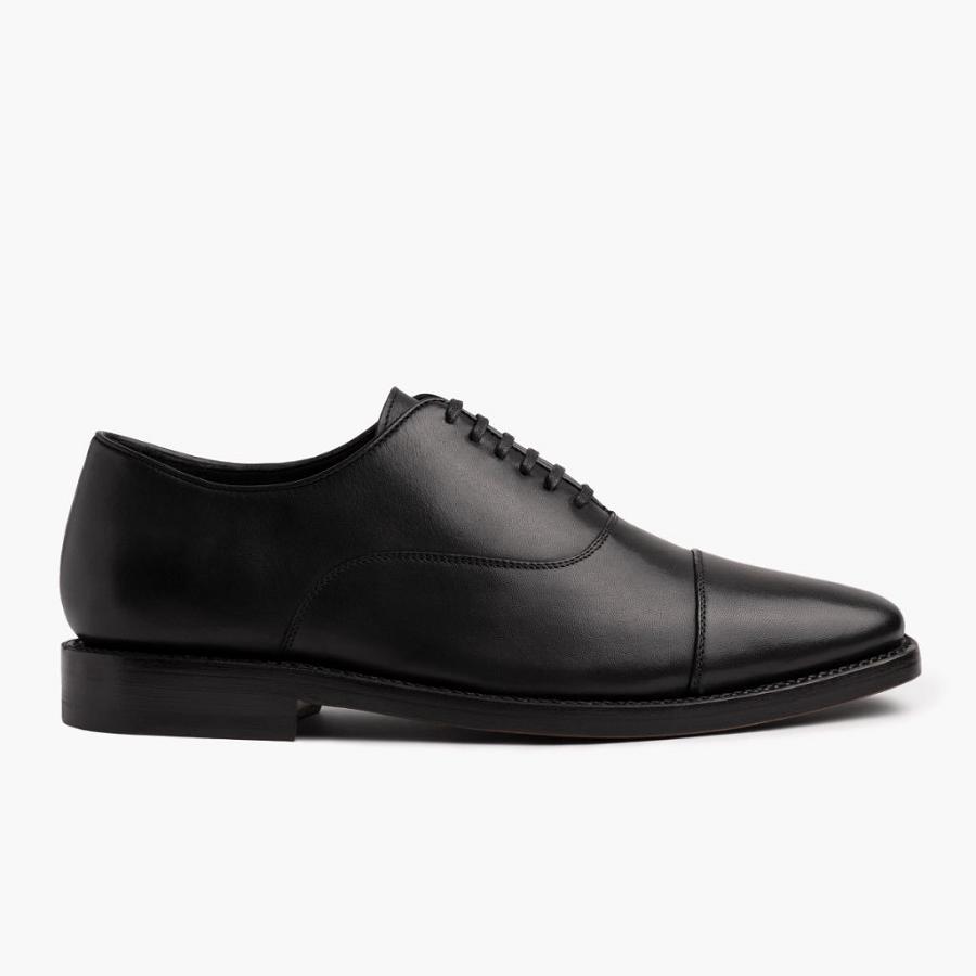 Men's Thursday Executive Leather Classic Dress Shoes Black | CA249BEX