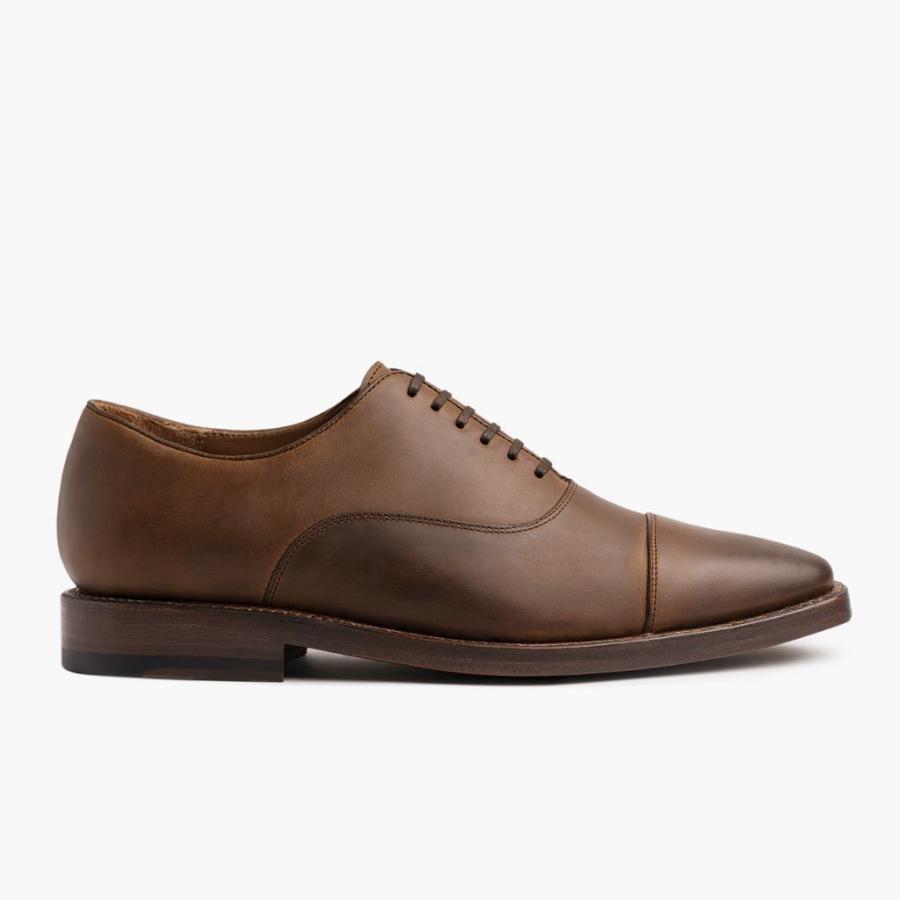 Men's Thursday Executive Leather Dress Shoes Coffee | CA244EBC