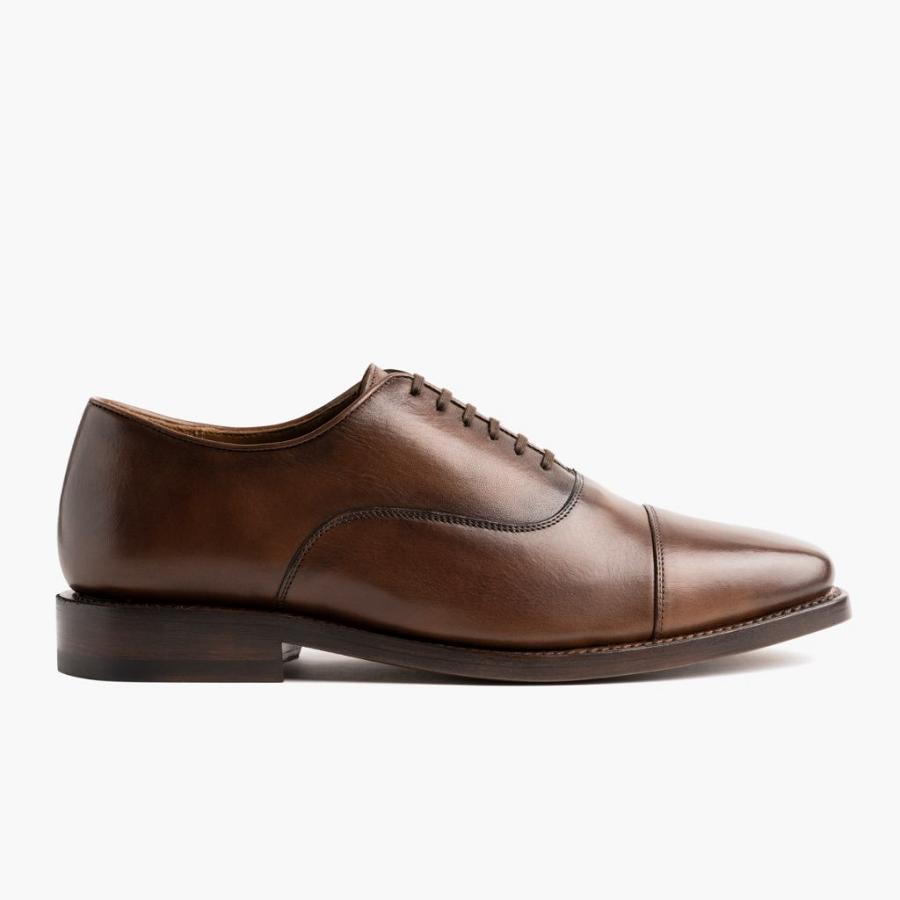 Men's Thursday Executive Leather Rugged & Resilient Dress Shoes Coffee | CA251CTV