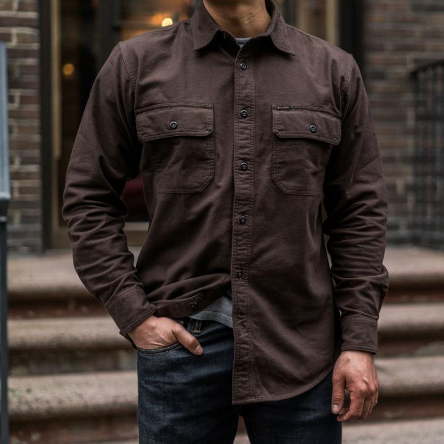 Men's Thursday Field Flannel Cotton Shirts Coffee | CA284GSO