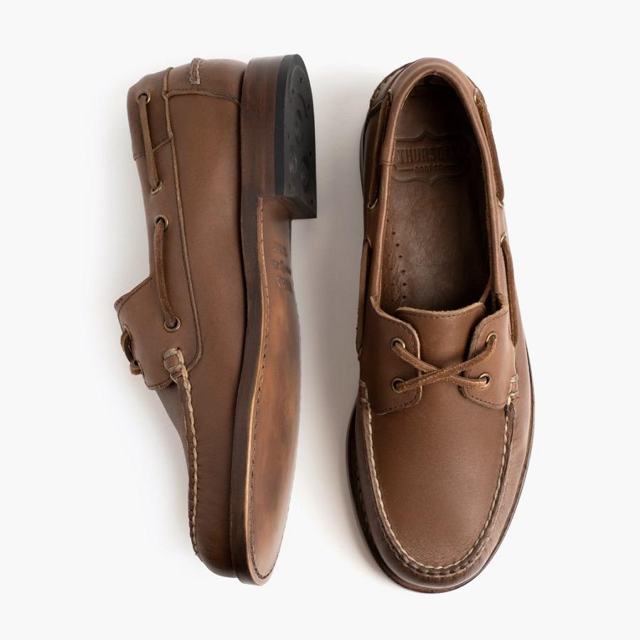 Men's Thursday Handsewn Leather Classic Loafers Coffee | CA266UZG