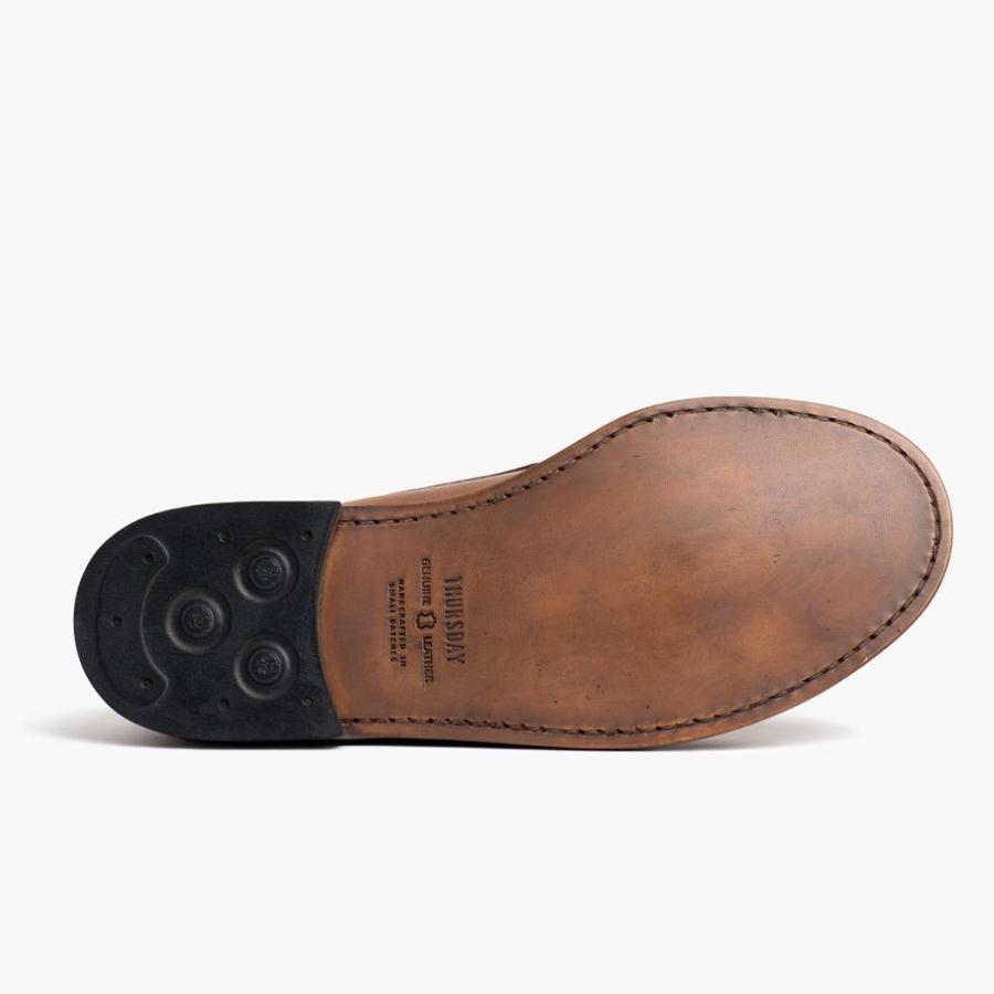 Men's Thursday Handsewn Leather Loafers Brown | CA262AHK