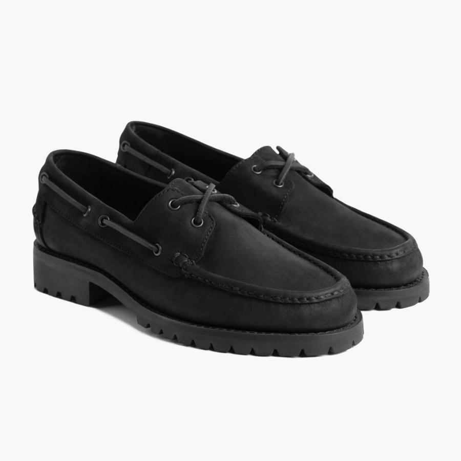 Men\'s Thursday Handsewn Leather Loafers Black | CA263PJJ