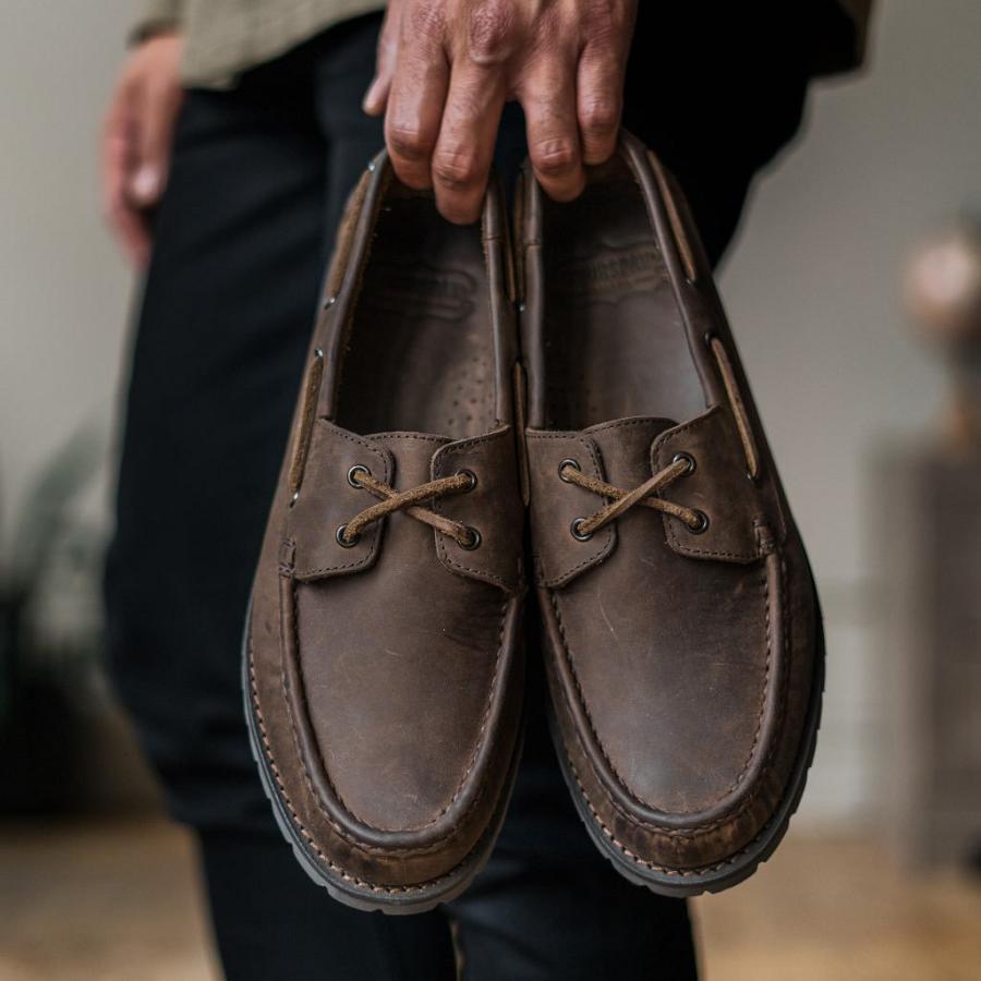 Men's Thursday Handsewn Leather Loafers Coffee | CA264OKI