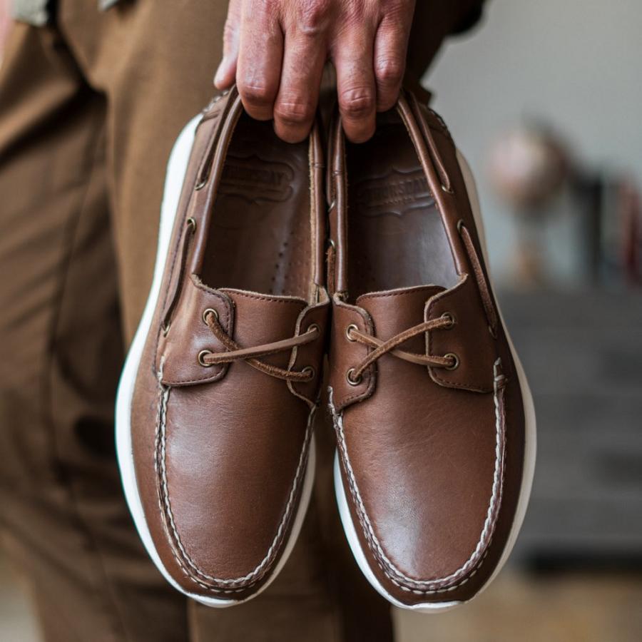 Men's Thursday Handsewn Runner Leather Boots Brown | CA190TCE